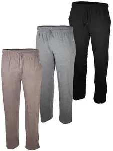 3-Pack Mens Sleep & Loungewear Pant|Soft Comfortable Cotton|Drawstring Pull|Pockets|Many Colors|Small-3XL