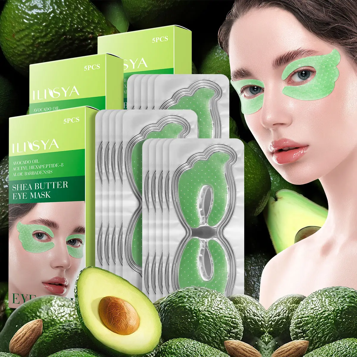 3 boxes ILISYA Collagen eye Mask - firming, nourishing, deeply moisturizing, contains avocado oil and shea butter - reduces crow's feet, for both men and women summerwins