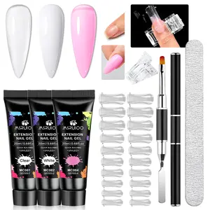 MSRUIOO Professional Poly Gel Nail Kit Set, 3 Colors Poly Nail Gel Complete Nail Extension Poly Gel Kit for Beginners, Gift for Women, Poly Gel Polish Kit Gel Extension Kit Nail Supplies Nail Equipment Nail Kit for Beginners Perfect Gift