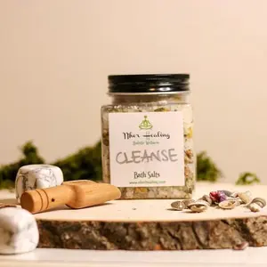 Energy/Spiritual/Chakra Cleanse Herbal Bath Salt Blend Body Care Cleansing EMF Radiation Cleanser - 15 oz, Reiki Charged, Dead Sea Salt, Crystal