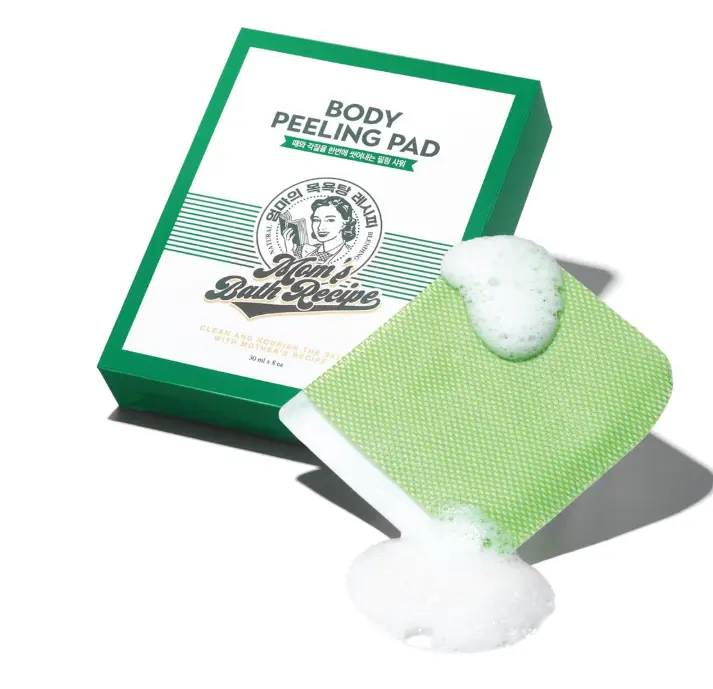 Mom’s Bath Recipe Original Exfoliating Body Peeling Pad & Bubble Wash-Scrub Glove with Honey & Yogurt, Dead Skin Cell Removal & Skin Retexturizing Bath Accessory