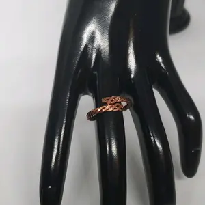Braided Adjustable Ring , Copper wire wrapped ring