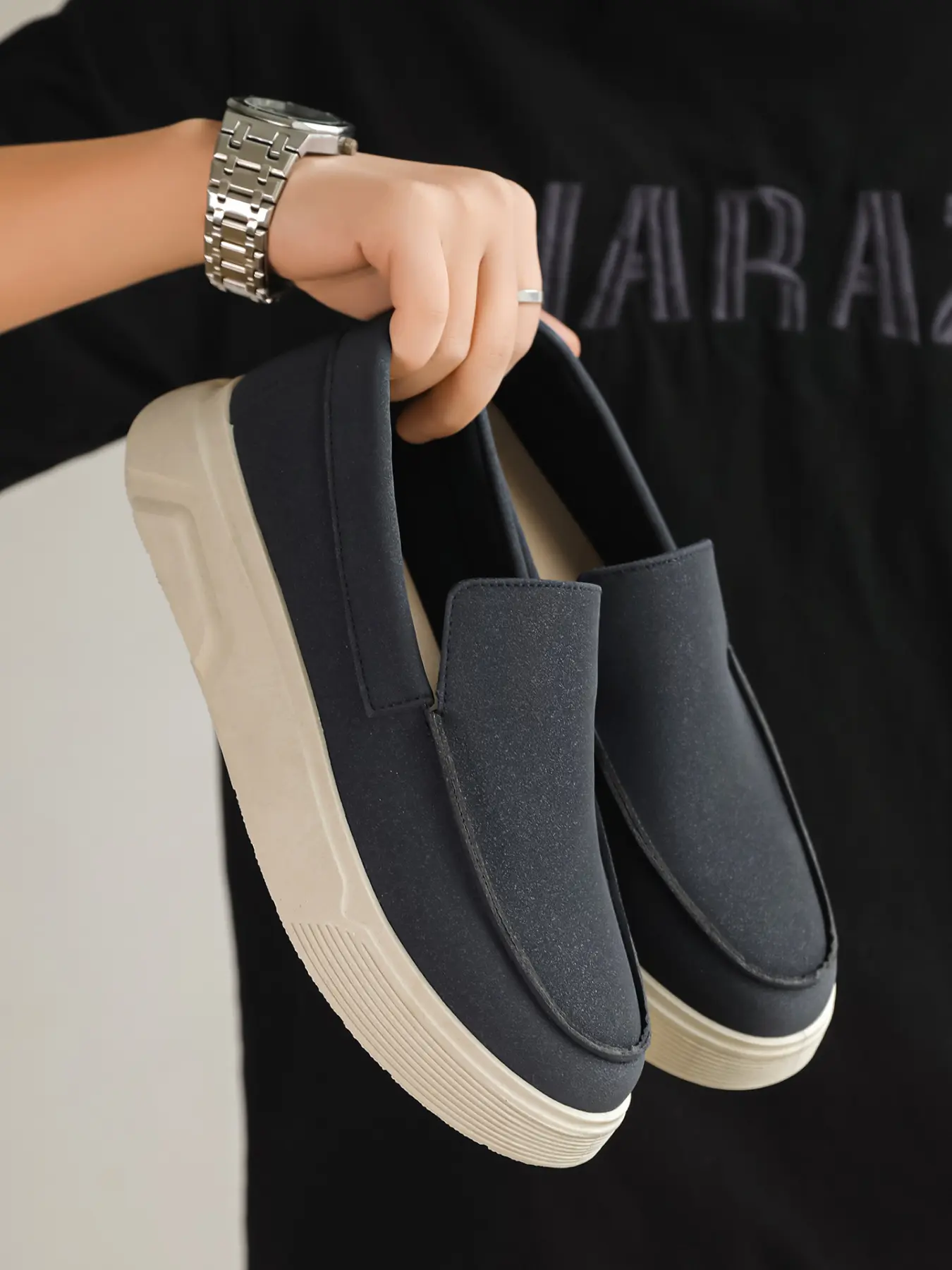 Men's Thick-Sole Loafers, Slip-On Casual Dress Shoes, Comfortable Soft Sole Platform Loafers, Lightweight Height Increasing Business Shoes for Daily Work & Walking Flatform Footwear