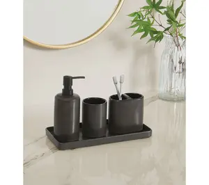 Brooklyn Loom Eli Bronze 4-Piece Bath AccessorySet