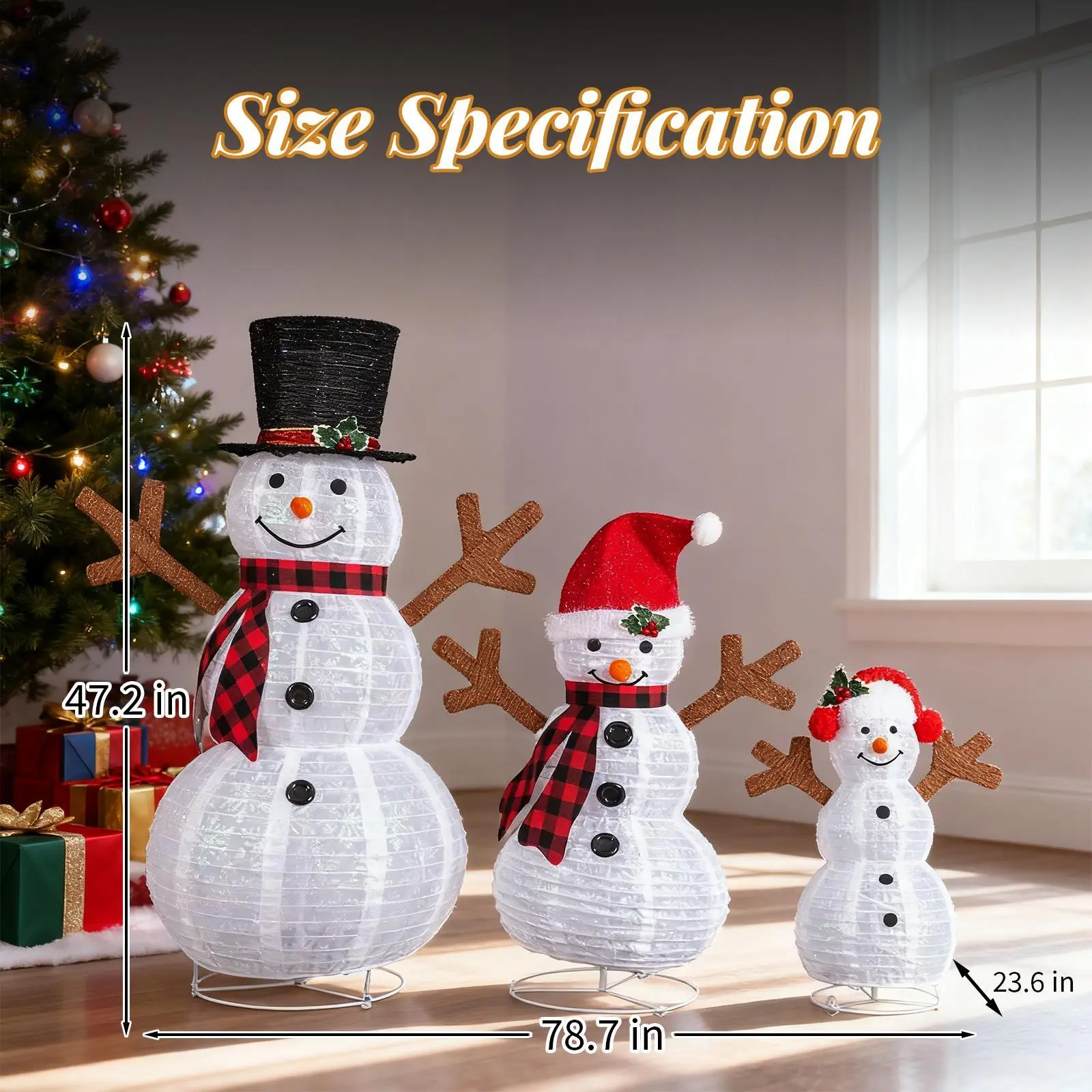3pcs Snowman Family