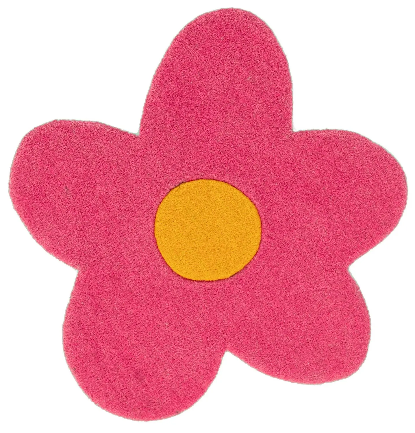 Rugs.com x HappyRugs Pastel Pink Floral Print Rug - Fringeless Home Decorative Soft Rug for Kid Room, Home Decorative Rug