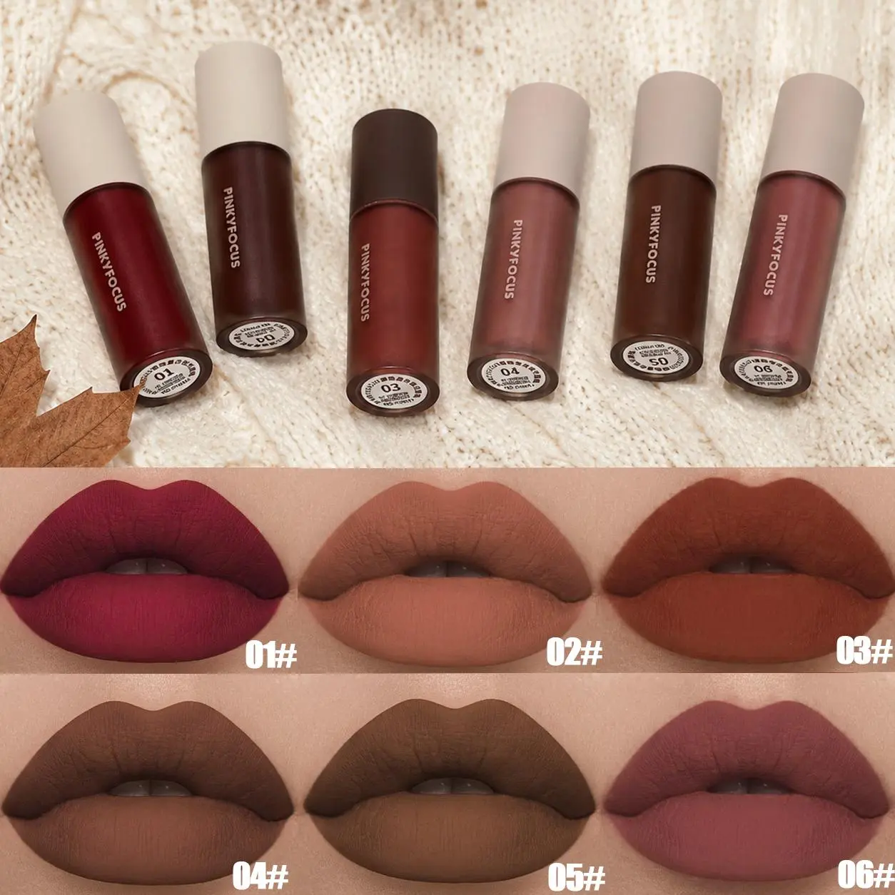Velvet Matte Liquid Lipstick Set, 6-Piece Long Lasting and Transfer Proof Lip Stain with High Pigmentation for Flawless Everyday Glam, Cosmetic