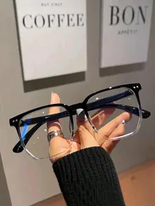 ShineThru Unisex Square-Rectangle PC Full Rim Blue Light Blocking Sunglasses (Blue Light Glasses), 2026 Summer Street Trend, Simple Design, Suitable for Daily & Campus Use, Ideal Gift for Girlfriends