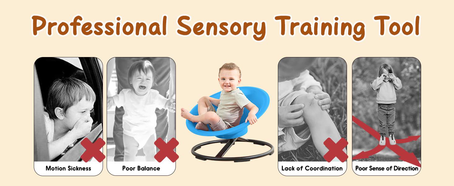 Widest Sensory Swivel Chair,Silicone Stress Relief Toy,220Lb Maximum Weight,Sensory Furniture,Sit & Spinning Toys For Age 3+, Ergonomic Swivel Chair Enhancing Motor Skills,Kids Furniture,Autistic/ADHD Sensory Set,Educational Indoor & Outdoor Toy Set