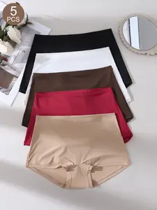 5PCSC Women's Comfortable Breathable Briefs Set, Soft Fabric Innerwear for Daily Wear, 5 Pieces Pack, Perfect for Everyday Use, Fashion Comfy Underwear