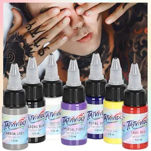 Tattoo Ink 105ML, 7 Colors, High Pigment Formula, Body Art Supplies, Small Capacity, Multi-Color, DIY Tattoo Enthusiasts