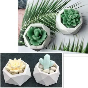 Flower Pot Silicone Mold,DIY Succulent Plants Concrete Planter Vase Gypsum Cement Molds Clay Mould Candle Holder Mold