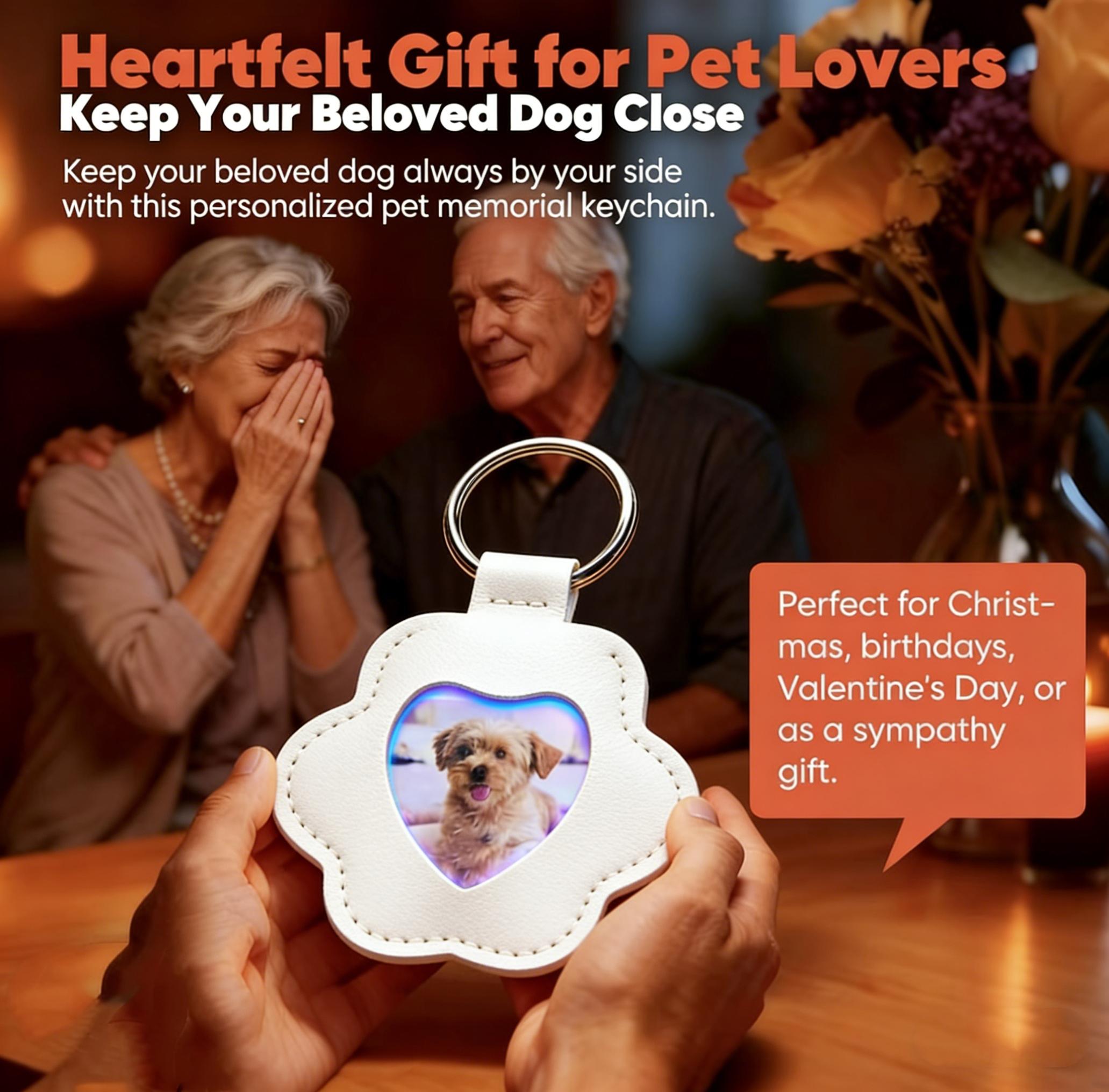 Pet Memorial Keychain Pet Hair, Nails & Photos | Cat & Dog Memory Holder,Dog Fur Storage Keychain, Cute Leather PawKeychain Pet Hair Keepsake Keyring, UniqueMemorial Collection Key chain, Pet Memorial Gifts for Bag Purse Paw Charm Key Holder