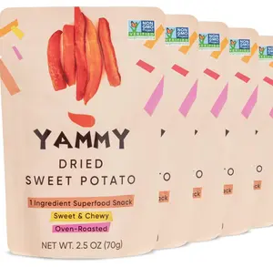 Yammy Dried Sweet Potato Sticks (Pack of 5), 1 Ingredient Superfood Snack, Healthy, 3g Protein, Asian Korean Chinese Japanese Food, Individually Wrapped Snacks For Humans, People, Gluten Free, Vegan