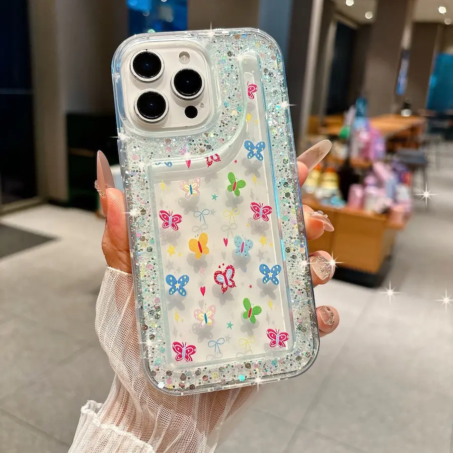 For Samsung A07 A17 A06 A16 A26 A36 A56 S26 S25 S24 Plus S26 Ultra A14 A34 A54 A05 A05s A15 A35 A55 5G Glitter Butterfly Silicone ShockProof Soft Case