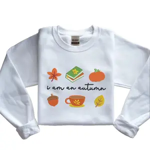 “I Am an Autumn” Embroidered Sweatshirt or Hoodie – Gilmore Girls Inspired Crewneck, Cozy Fall Stars Hollow Merch, Pumpkin Spice Autumn Pullover Halloween