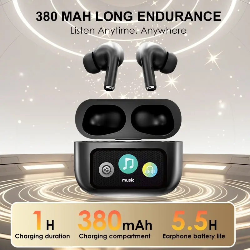 A9 Compact Wireless Audio Headphones - BT 5.4 Connection, Built-In JL Chipset, Digital Battery Display, Multi-Touch Control, Deep Bass, Noise Reduction, IPX4 Water Resistance for Daily Wear (Sports & Outdoor Electronic Device)