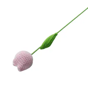 Handmade Crochet Plush Tulip Bouquet, Faux Flower Bouquet, DIY Bouquet for Party and Home Decor, Home Decor Supplies, Fruit, Crochet Artificial Flowers