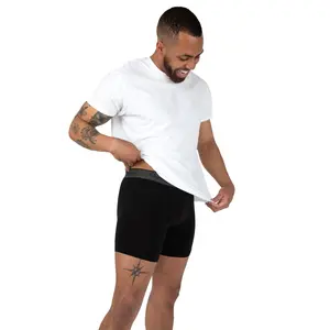 Mens Underwear Boxer Briefs Cool Soft Stretchy Ethical, 3 Pack - Black