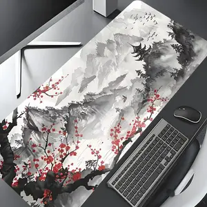 Landscape Pattern Mouse Pad, Rectangle Gaming Mouse Pad, Non-slip Rubber Pad, Desk Decorative Mouse Mat for Home Office Game Room, Desk Accessories