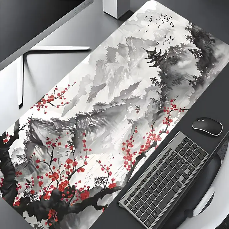 Landscape Pattern Mouse Pad, Rectangle Gaming Mouse Pad, Non-slip Rubber Pad, Desk Decorative Mouse Mat for Home Office Game Room, Aesthetic Desk Accessories, Aesthetic Office Supplies