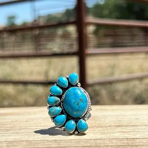 Navajo Turquoise Half Cluster Ring