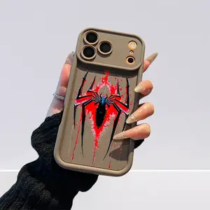 Dark Spider Web Gothic Blood Drip Aesthetic Phone Case Stylish Shockproof Protective Cover Compatible with iPhone 11-17 Plus Pro Max LUMN Studio