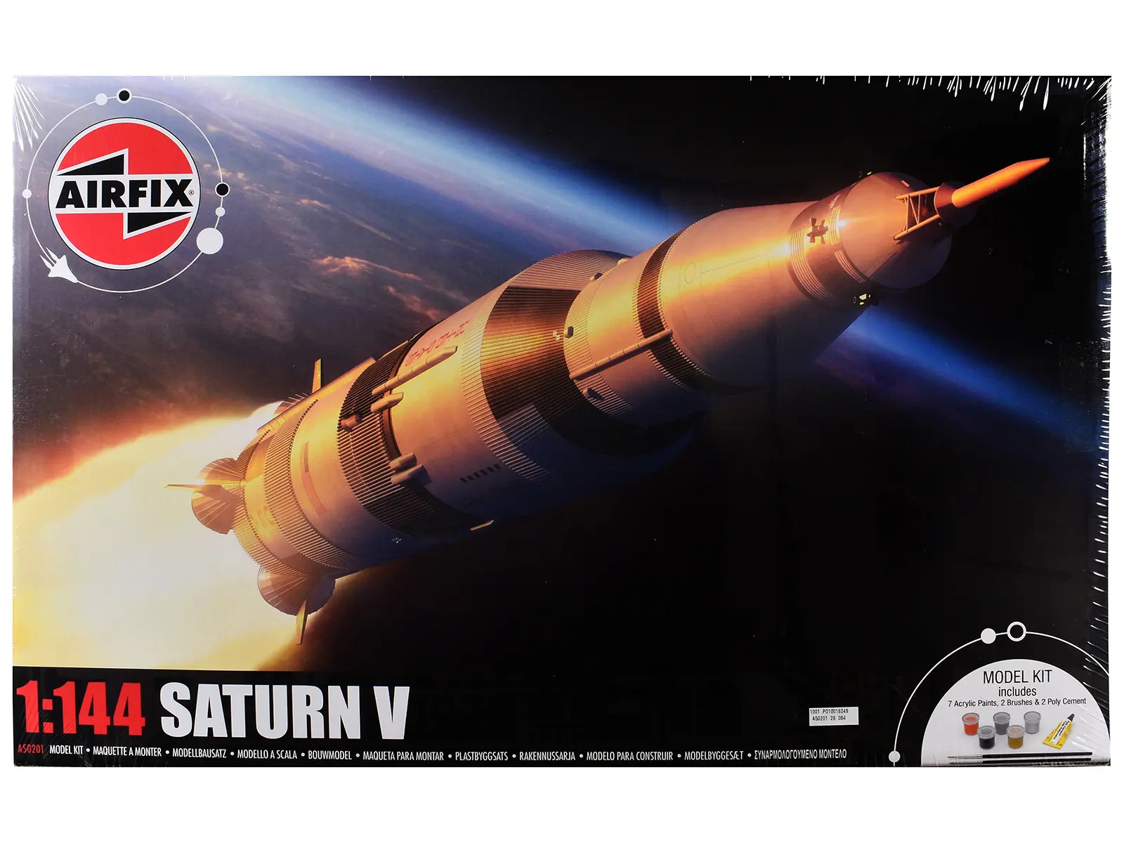 Level 3 Model Kit of NASA Saturn V Rocket Gift Set 1/144 Plastic Model Kit by Airfix
