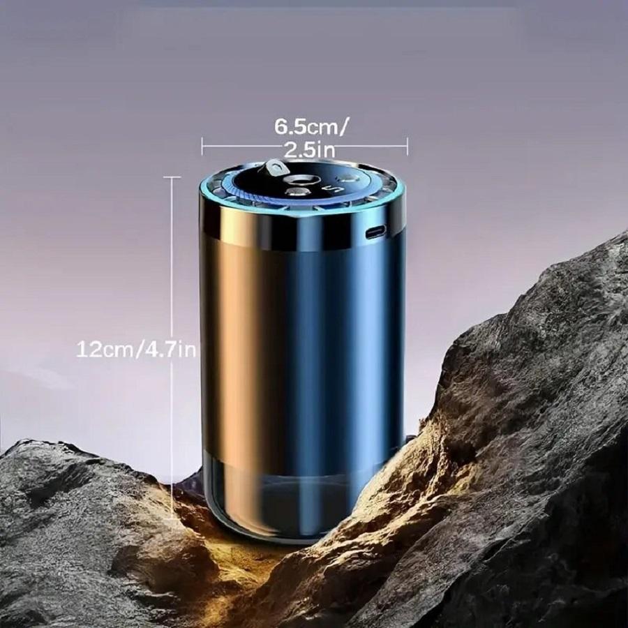 This smart car fragrance diffuser combines an air freshener, aromatherapy diffuser, humidifier, starry sky projector, and ambient lighting into one device. It can keep the air inside the car fresh for a long time