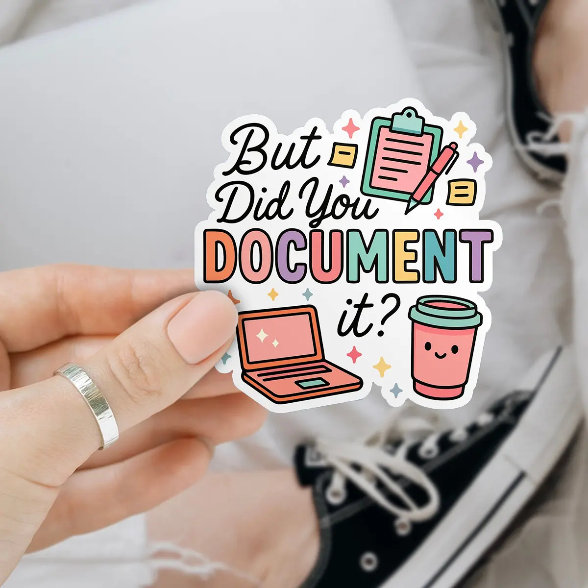 Did You Document It Funny Sarcastic Snarky Coworker Office Work Humor 3 inches Sticker, Waterproof Sticker for Laptop Water Bottle Book