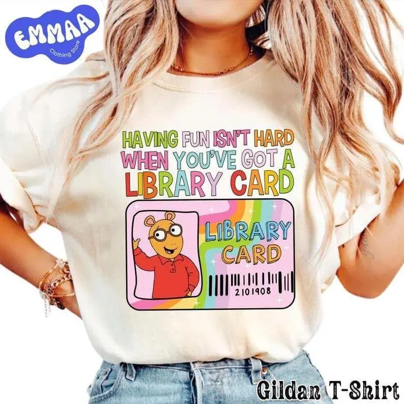 Having Fun Isn't Hard When You've Got a Library Card Arthur Shirt, Arthur and Friends Shirt, PBS Kids Shirt, 90s Nos Talgiaa, Childhood