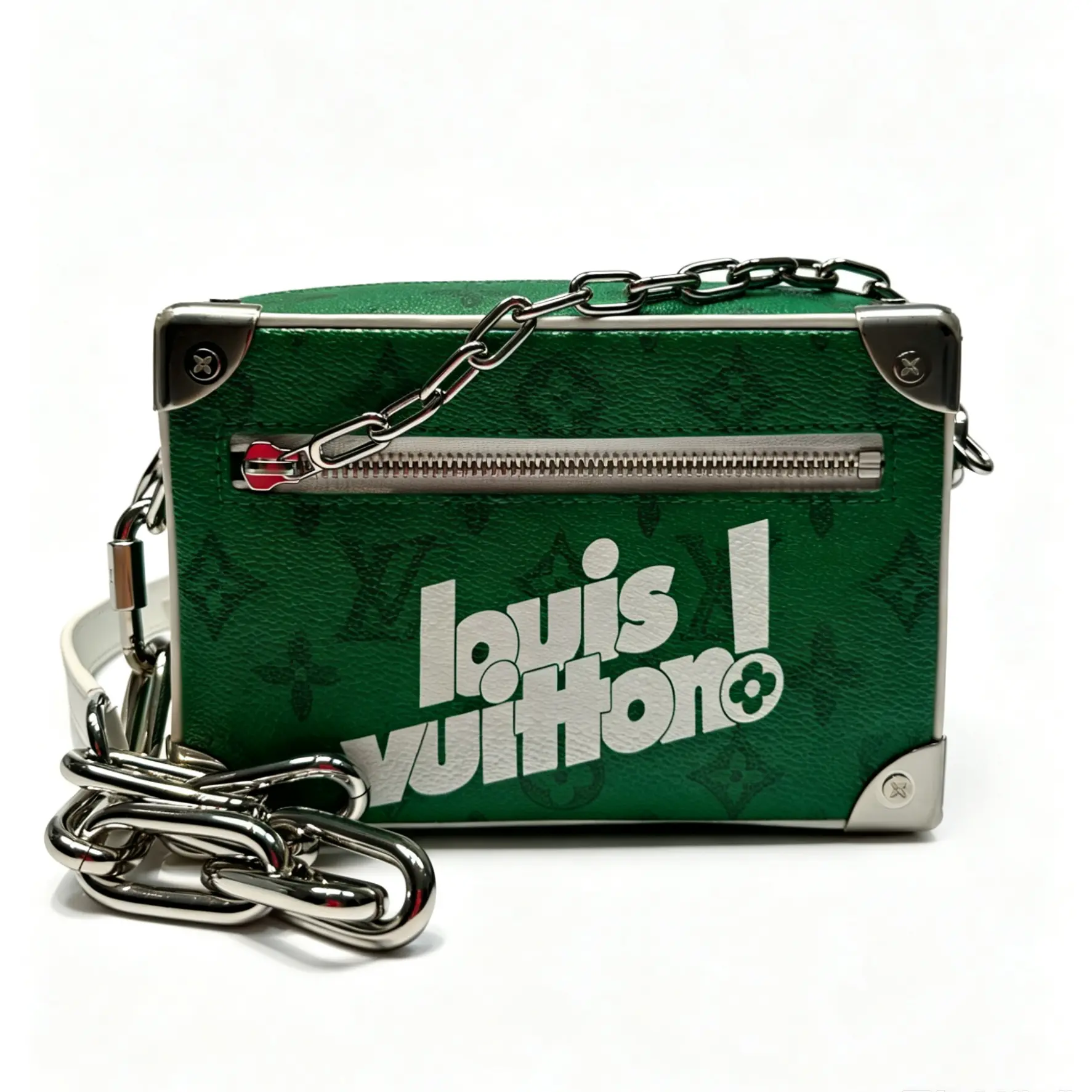 Pre-owned Louis Vuitton Vintage Monogram Mini Soft Trunk Green Crossbody Shoulder Handbag, Elegant Shoulder Purse, Fashionable Versatile Messenger Bag, Fashionable Versatile Purse