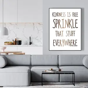 360 Stand 36x48 in. Artistic Wall Photo Print - "Kindness is Free Sprinkle That Stuff Everywhere" Inspiring Quote, Home Decor Decoration, Artwork, Thoughtful Home Supplies Gift, Room