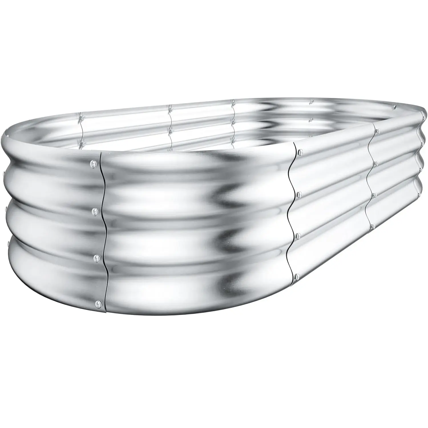 Galvanized Raised Garden Bed for Vegetables - Outdoor Planter Boxes with Large Stock Tank and Metal Plant Stakes raised gardenbeds