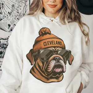 Vintage 90s Cleveland Football Mascot Style Hoodie SweatShirt, Retro Cleveland Football Shirt, Cleveland Fan Gift. #BBrownn merch, Football Apparel JLOK