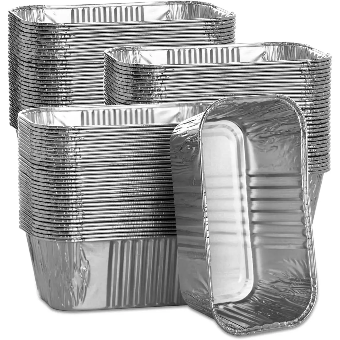 100 Pack 1Lb  Mini Loaf Baking Pans, 6" x 3.5" x 2" Heavy Duty Disposable Loaf Pans, Thick Foil Bread Pans for Baking Holiday   Storage and Takeout