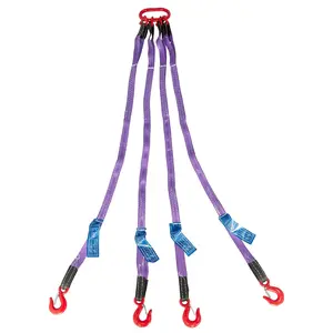 5ft 3t Chain Sling for Lifting, 6610lbs Strap Lifting Sling Chain Hoist with G80 4 Legs Grab Hook and Adjuster, Length and Angle for Safe Towing