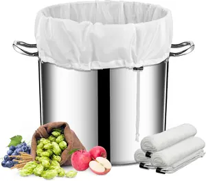 3-Pack Reusable Mesh Filter Brew Bags, 26"x22" Strainer Bags for Home Brewing Coffee, Tea & Beer Making with Hops Grains