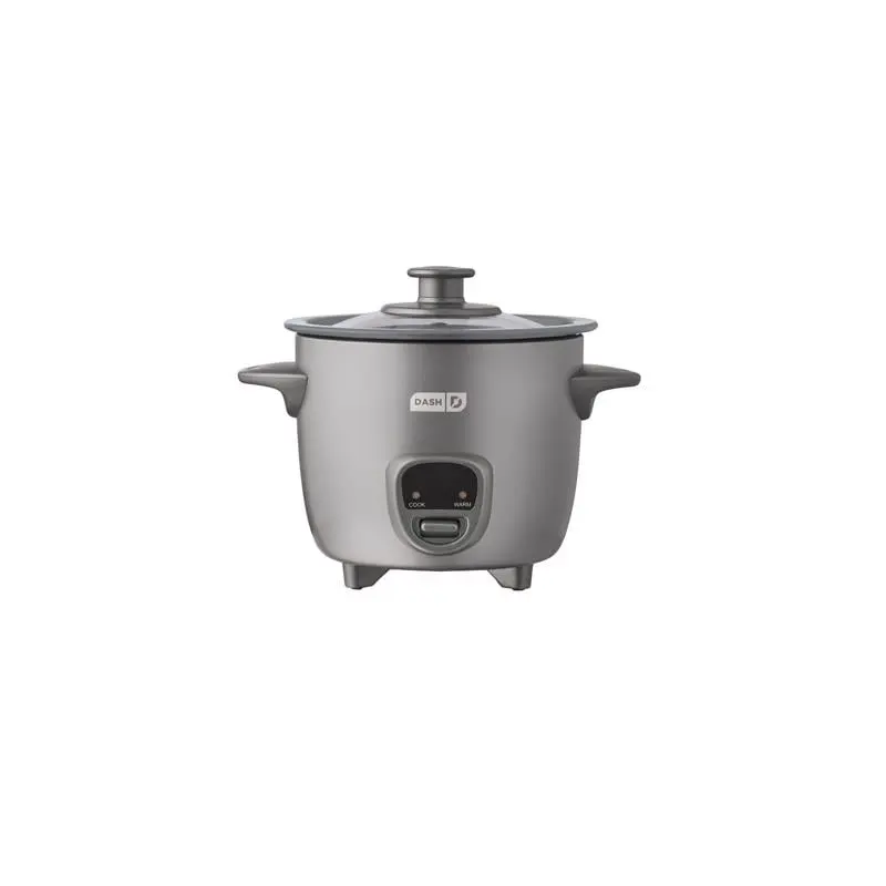 Dash 6094381 Compact Small Size 2-Cup Rice Cooker - Gray, Ideal for Cooking Rice