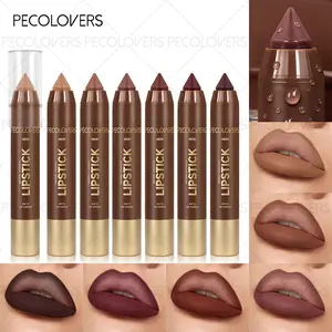 6-Color Matte Lipstick Pencil Set, Lipstick Makeup, Long-Lasting Matte Finish, Velvet Lip Glaze, Plump Non-Stick Cup, Matte Lip Gloss
