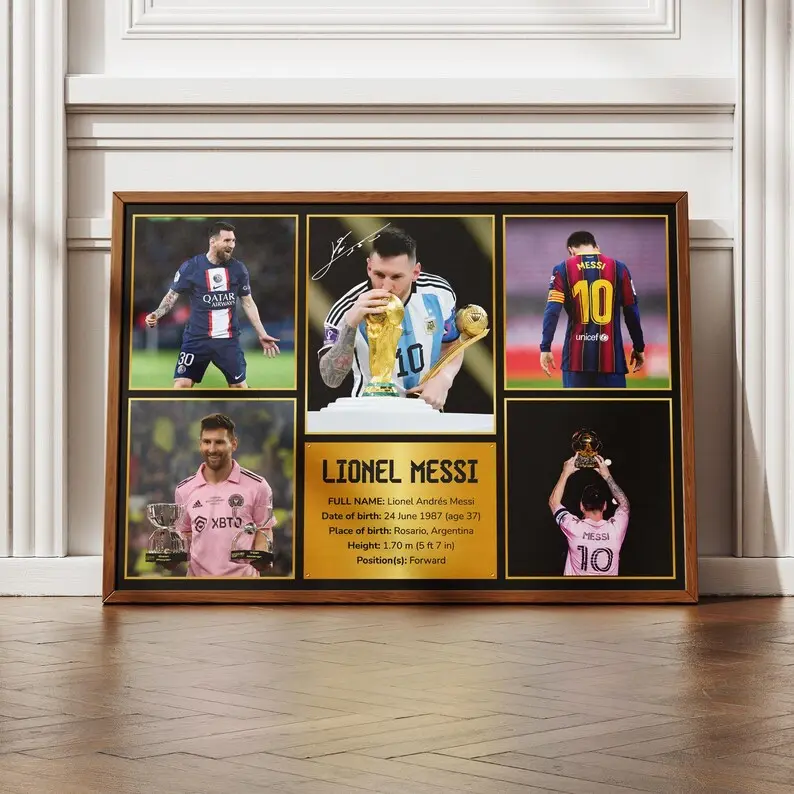 Lionel Messi inspirational Wall Art, Printable Football Player Star Poster, Football Autograph Digital Prints, Soccer Wall Art Gift, JPEG