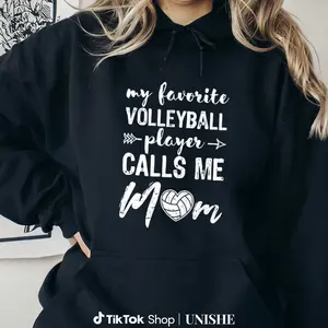 Unisex Casual Hoodie for Volleyball Moms – Vintage Style Volleyball Graphic Print
