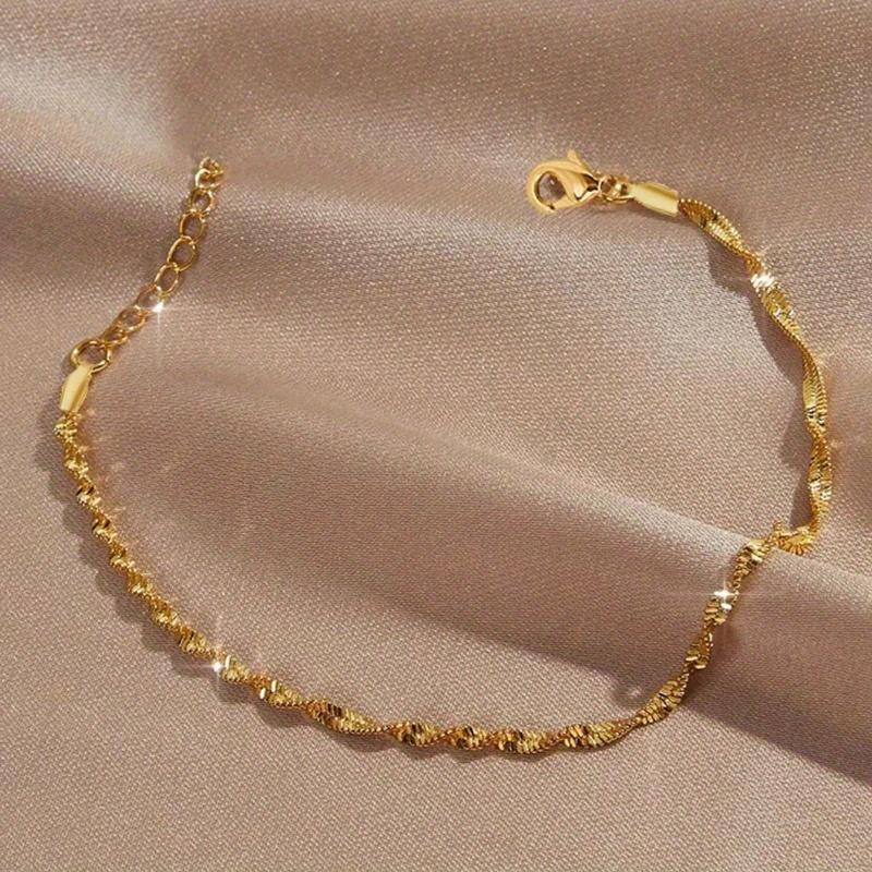 Women's Minimalist Stainless Steel Fine Chain Link Bracelet - Modern Fashion Accessories, Everyday Wear, Gift-Ready Charm, Minimal Detail Lets Outfits Shine, Personalized Touch, One Size Student Jewelry - Perfect Birthday, Valentine's Day Gift