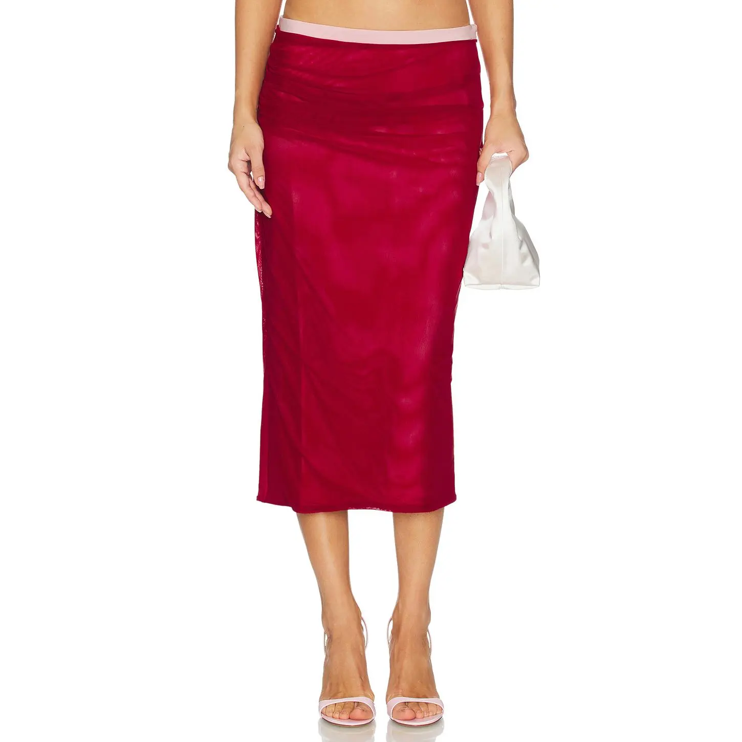 Tiger Mist Caline Midi Skirt in Red