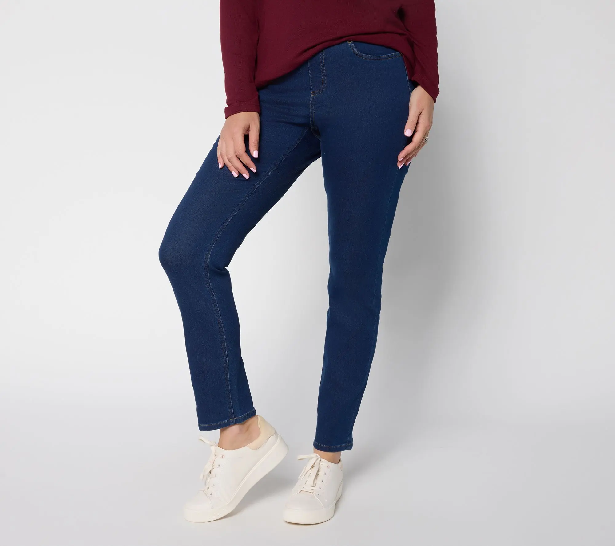 Denim & Co. Regular Comfy Knit Jeans w/ Ribbed Waistband