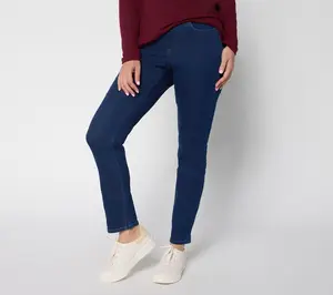 Denim & Co. Regular Comfy Knit Jeans w/ Ribbed Waistband