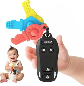 Baby Toy Car Keys Teether - Baby Keys Toy Pretend Play with Sounds & Lights Interactive Musical Sensory Learning Toys Gifts for 1 Year Old Boys Girls Infant Toddlers Kid Age 6+ Months