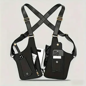 This adjustable premium leather underarm bag features a hidden security pocket for storing your phone and outdoor gear, making it ideal for cycling, hiking, and running.