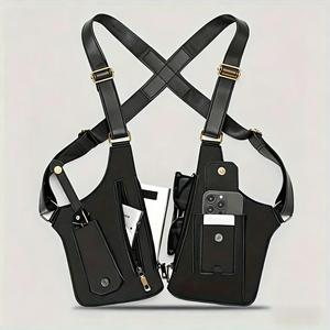 Premium Adjustable-Strap Leather Underarm Bag for Sports & Outdoor Use, Multi-Functional Men's Accessory with Hidden Security Pocket for Phone & Gear, Ideal for Cycling, Hiking, Father's Day Gifts, Leather Bags