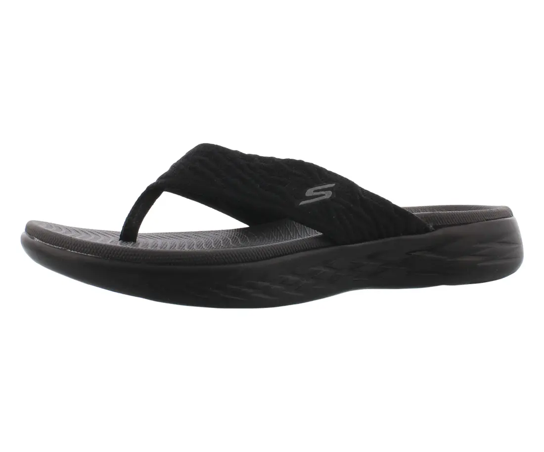 Skechers On The Go 600 Sunny Women's Thong Sandals, Woven Strap Sporty Footwear with Comfortable Cushioning for Walking, Sandal, Walking Shoes, Casual Wear, Open Toe